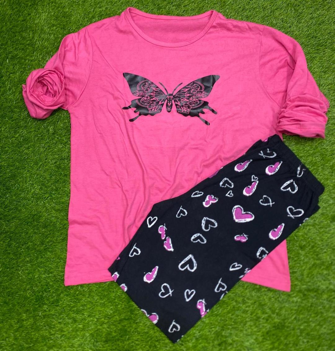 2 piece pink night suit for women