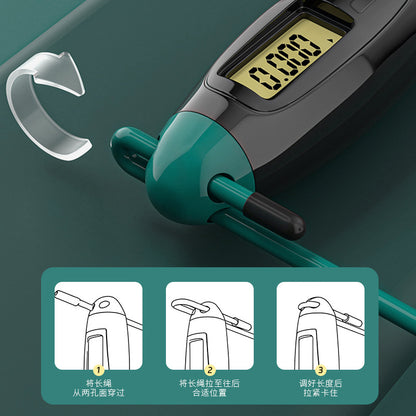 *Product Name*: Electronic Timing Jump Rope for Women Fitness Training
*Product Description*: Looking for a smart, stylish way to burn calories and track your fitness goals? This premium quality electronic jump rope is perfect for busy Pakistanis who want