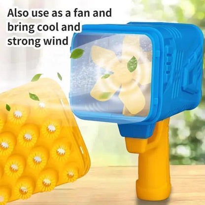 Vibrant Plastic Bubble Gun for Kids – Blue & Yellow