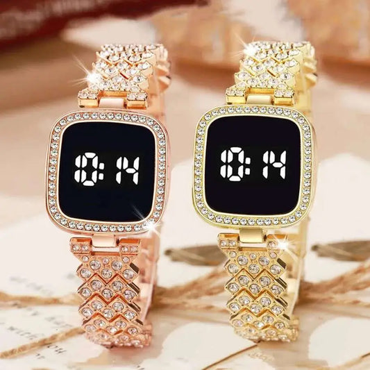 Digital Display Women's Bracelet Square Touch Watch