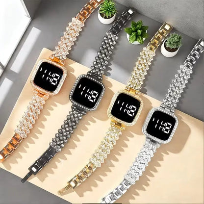 Digital Display Women's Bracelet Square Touch Watch