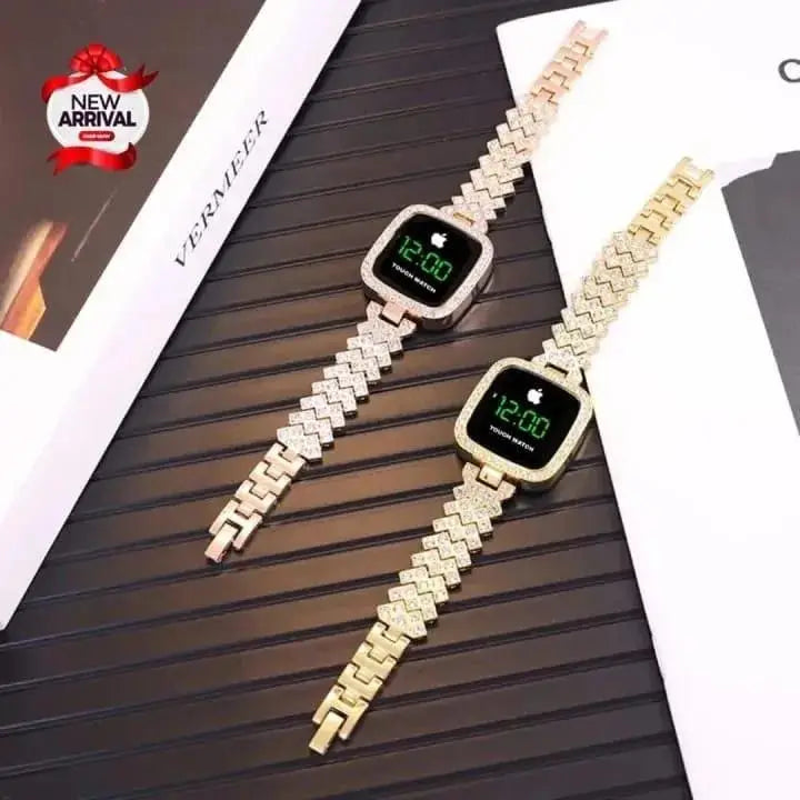 Digital Display Women's Bracelet Square Touch Watch